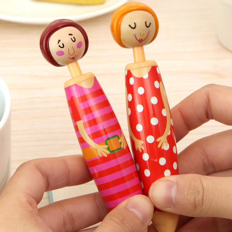 5 бр. Прекрасни химикалки за кукли за писане със синьо цветно мастило Сладки канцеларски материали Подарък Офис Декорация Консумативи за ученици F569