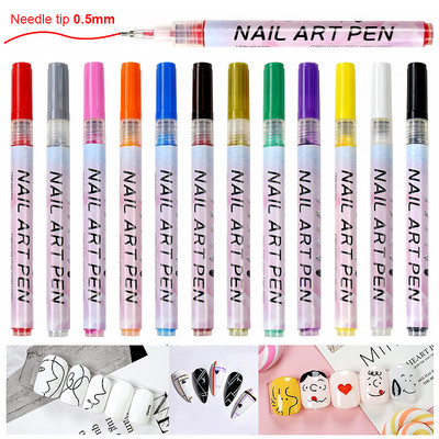 Best New Arrival Graffiti Nail Pens Drawing Oem Gel Polish Nail Dotting Marker Pen Nail Art Pens for Painting Supplies