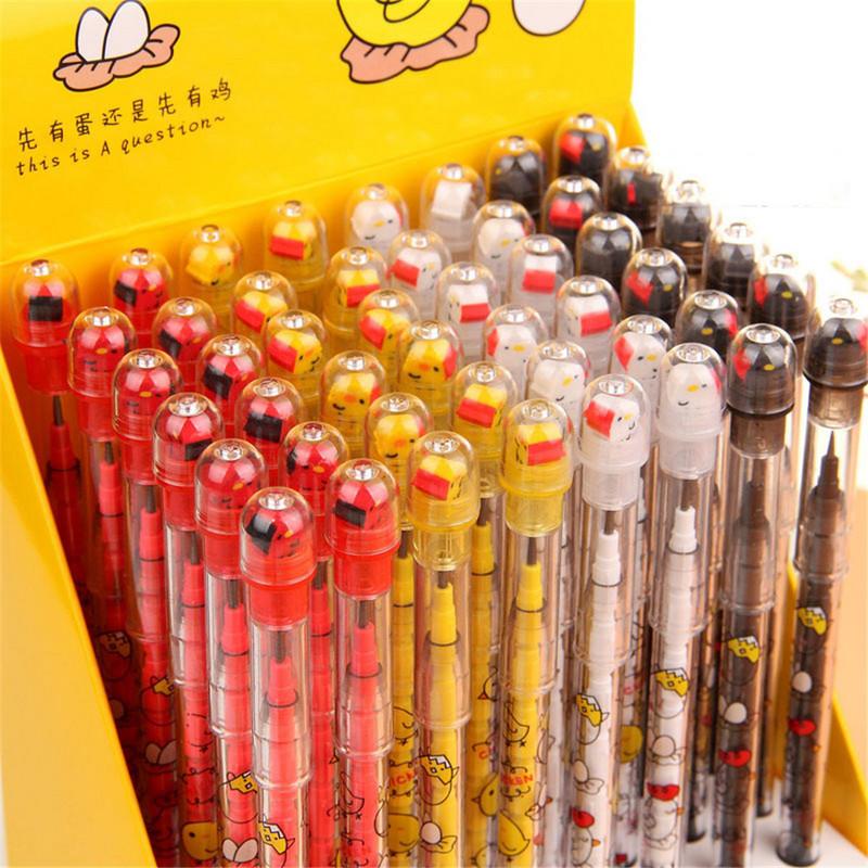 4 bucăți drăguț pui creioane fără ascuțire capac stilou HB plumb studenți pixuri de scris Papetarie școlară creion pentru copii rechizite de birou