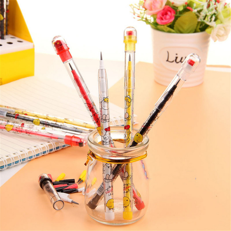 4 bucăți drăguț pui creioane fără ascuțire capac stilou HB plumb studenți pixuri de scris Papetarie școlară creion pentru copii rechizite de birou