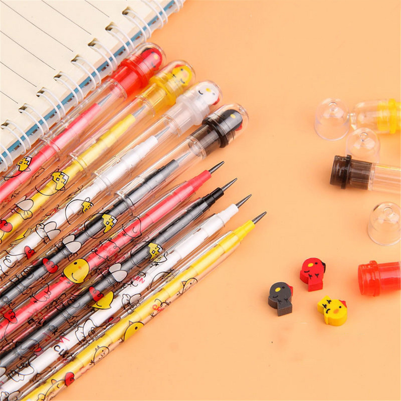 4 bucăți drăguț pui creioane fără ascuțire capac stilou HB plumb studenți pixuri de scris Papetarie școlară creion pentru copii rechizite de birou