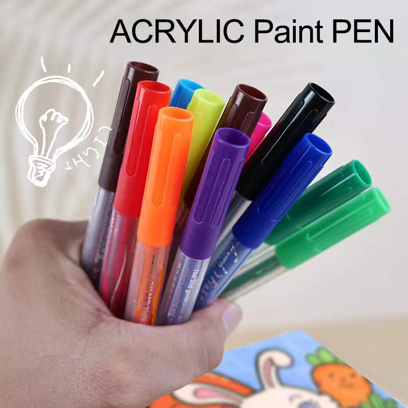 8/12 boja akrilne olovke markeri za slikanje na kamenu, kamen, keramika, staklo, drvo, platno, DIY izrada čestitki, umjetnički pribor