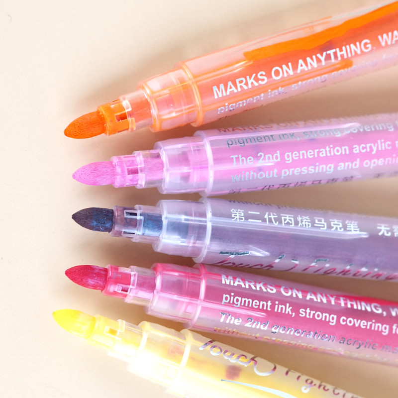 8/12 boja akrilne olovke markeri za slikanje na kamenu, kamen, keramika, staklo, drvo, platno, DIY izrada čestitki, umjetnički pribor