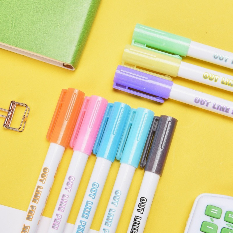 Umjetnička olovka s dvostrukim linijama u 8 boja DIY flomaster za grafite Marker Spomenar Dnevnik Poster Kartica Božićni dar