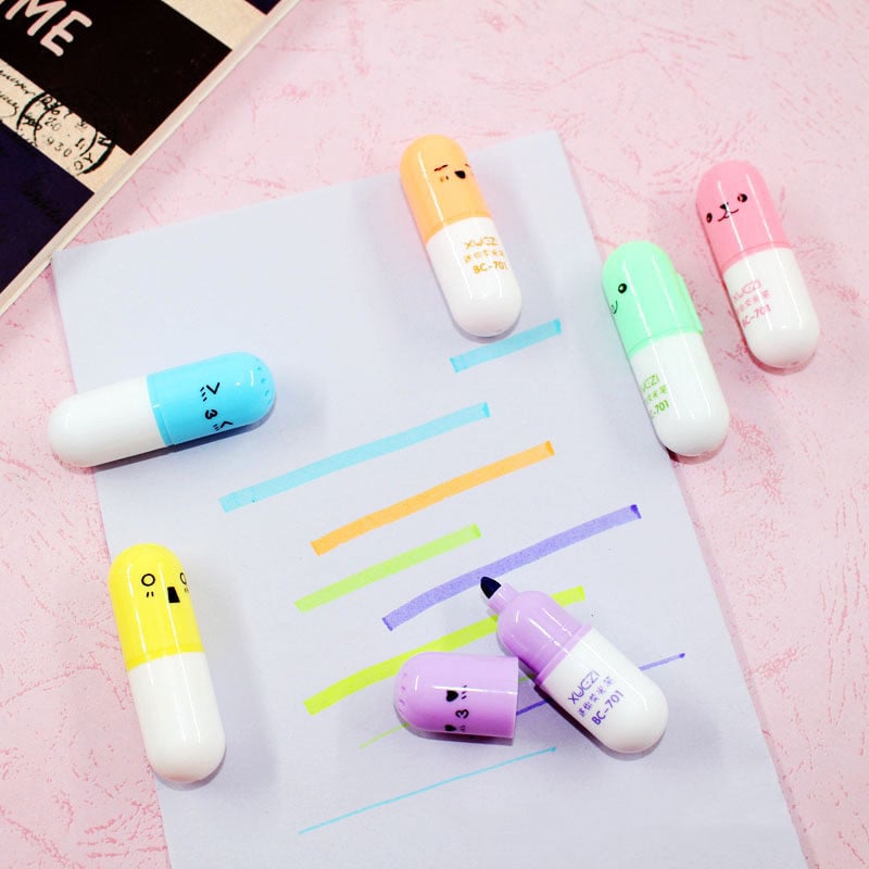 6 ks fluorescenčné farebné atramentové pero v kapsulách, pero na scrapbooking, zvýrazňovač, farebné fixky, DIY umenie, kancelárske potreby, školské potreby