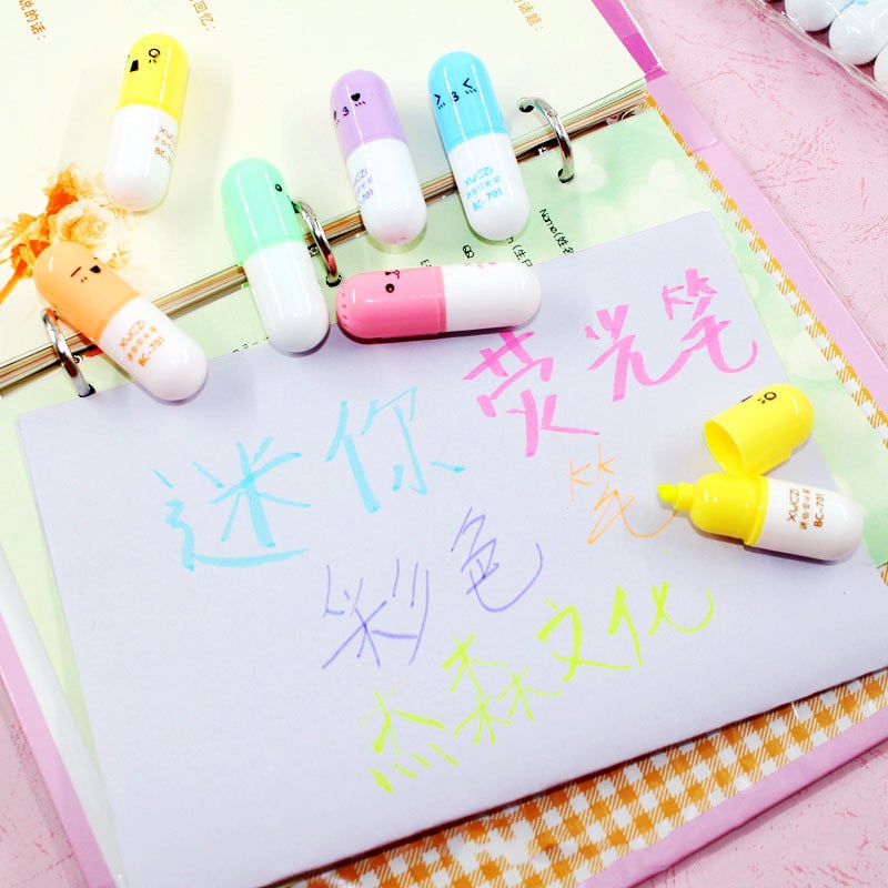 6 ks fluorescenčné farebné atramentové pero v kapsulách, pero na scrapbooking, zvýrazňovač, farebné fixky, DIY umenie, kancelárske potreby, školské potreby