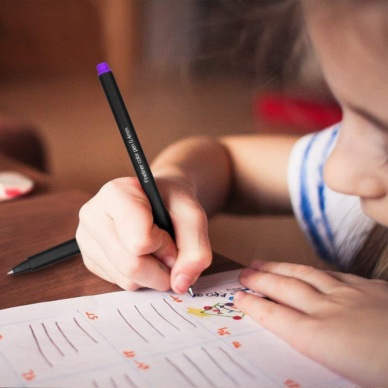 12/24 Fineliner Color Art Marker Brush Set Set Black Fine Liner Σχέδιο Ζωγραφική Καλλιγραφία Γράμματα Water Pen Stationery