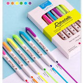 6 цвята Kawaii Retractable Highlighters Macaron Color Fluorescent Pen Markers, for highlighting Drawing Doodling Coloring Set