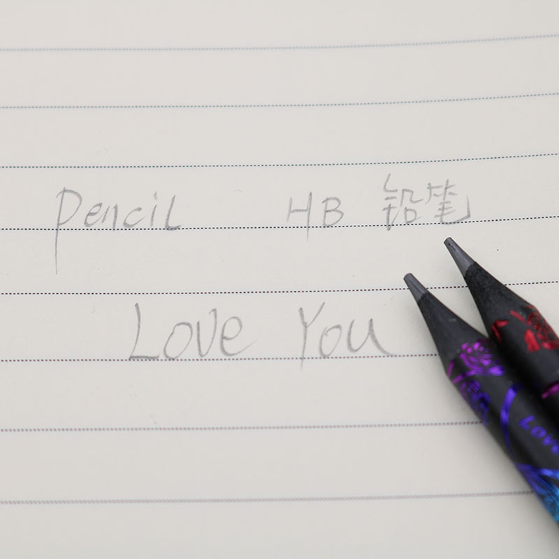 Uus toode 6 tükki / komplekt kvaliteetne pliiatsipakend 6 värvilist erinevat värvi teemantpliiatsit armas kooli must puidust