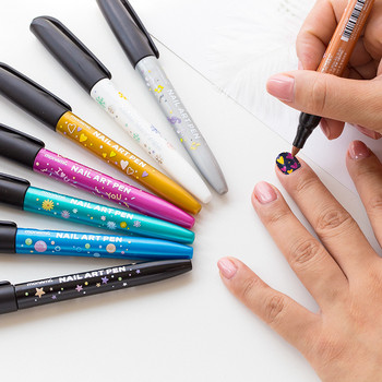 8-цветен маркер за рисуване на нокти Monami 1,7 мм фин непостоянен домашен маркер Направи си сам Декорация на боя за корейски канцеларски материали Подарък за момиче F472
