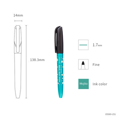 8 spalvų nagų dailės žymeklis Monami 1,7 mm plonas, nepastovus namų žymeklis dažų dekoravimas korėjietiškos raštinės reikmenys mergaitei F472