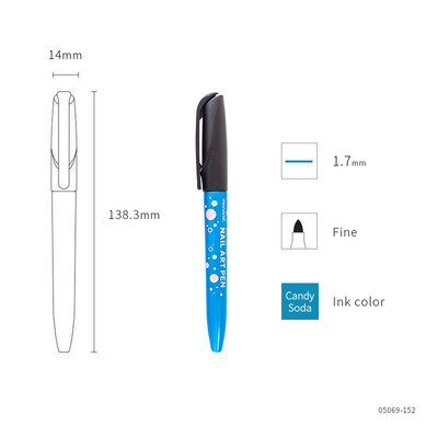 8 spalvų nagų dailės žymeklis Monami 1,7 mm plonas, nepastovus namų žymeklis dažų dekoravimas korėjietiškos raštinės reikmenys mergaitei F472