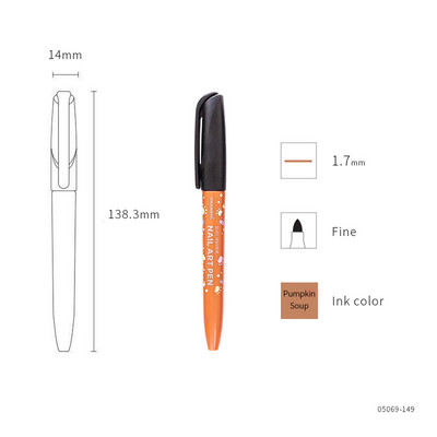 8 spalvų nagų dailės žymeklis Monami 1,7 mm plonas, nepastovus namų žymeklis dažų dekoravimas korėjietiškos raštinės reikmenys mergaitei F472