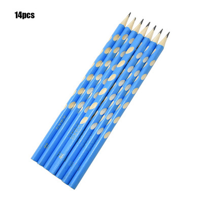 14Pcs Groove Slim Triangle Wooden Pencil Correction Writing Стандартни моливи Художествени канцеларски материали Студентски офис консумативи