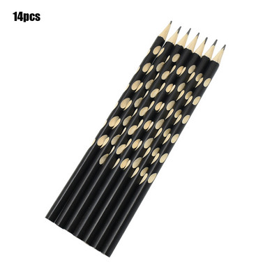 14Pcs Groove Slim Triangle Wooden Pencil Correction Writing Стандартни моливи Художествени канцеларски материали Студентски офис консумативи