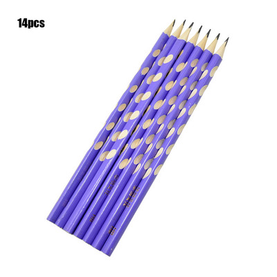 14Pcs Groove Slim Triangle Wooden Pencil Correction Writing Стандартни моливи Художествени канцеларски материали Студентски офис консумативи