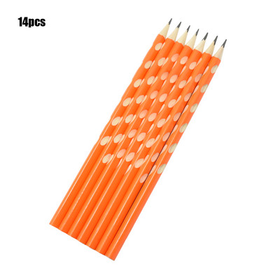 14Pcs Groove Slim Triangle Wooden Pencil Correction Writing Стандартни моливи Художествени канцеларски материали Студентски офис консумативи