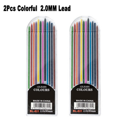 Metalna mehanička olovka od nehrđajućeg čelika 2,0 mm crna 2B olovka za umjetnost Sktech Crtanje Stolarija Dizajn Ured Školsko pisanje