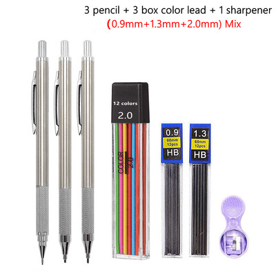 Set mehaničkih olovaka 2,0 mm 2B Automatske olovke za učenike Siva/u boji Mineri za olovke Školske olovke Uredski Kawaii pribor