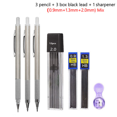 Set de creioane mecanice de 2,0 mm 2B Creioane automate pentru elevi Gri/culoare Mine de pixuri de școală Rechizite de birou Kawaii