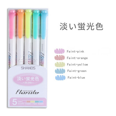 5 kom/set slatka fluorescentna olovka u boji, visokokvalitetna japanska kreativna olovka za isticanje, kawaii umjetnički pribor