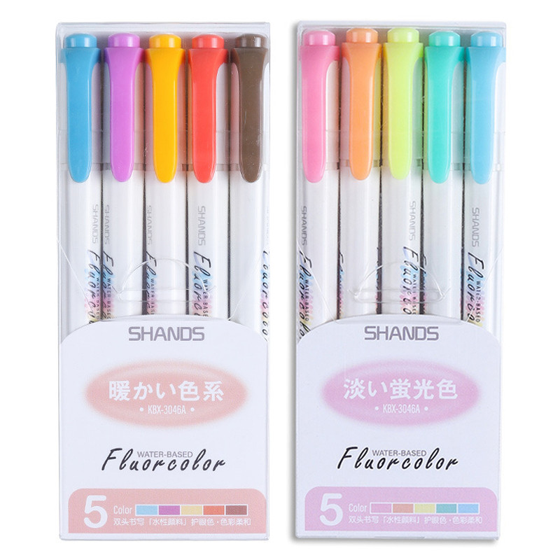 5 kom/set slatka fluorescentna olovka u boji, visokokvalitetna japanska kreativna olovka za isticanje, kawaii umjetnički pribor
