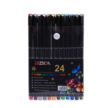 12 24 Χρώματα 0,4 mm Μαρκαδόρος ινών Fineliners Σκίτσο με βάση ακουαρέλα Σχέδιο Τέχνη Ζωγραφική Μύτη τσόχα Fine Hook Line Pen