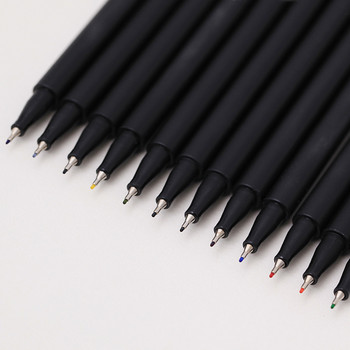 12 24 Χρώματα 0,4 mm Μαρκαδόρος ινών Fineliners Σκίτσο με βάση ακουαρέλα Σχέδιο Τέχνη Ζωγραφική Μύτη τσόχα Fine Hook Line Pen