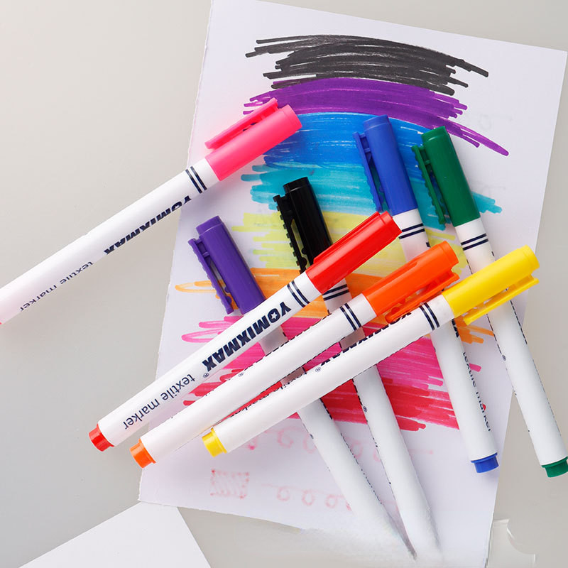 8Pcs Vodootporna trajna boja Tekstilna olovka za majice Obuća Odjeća Drvo Kamen DIY Art Graffiti Crtanje Slika