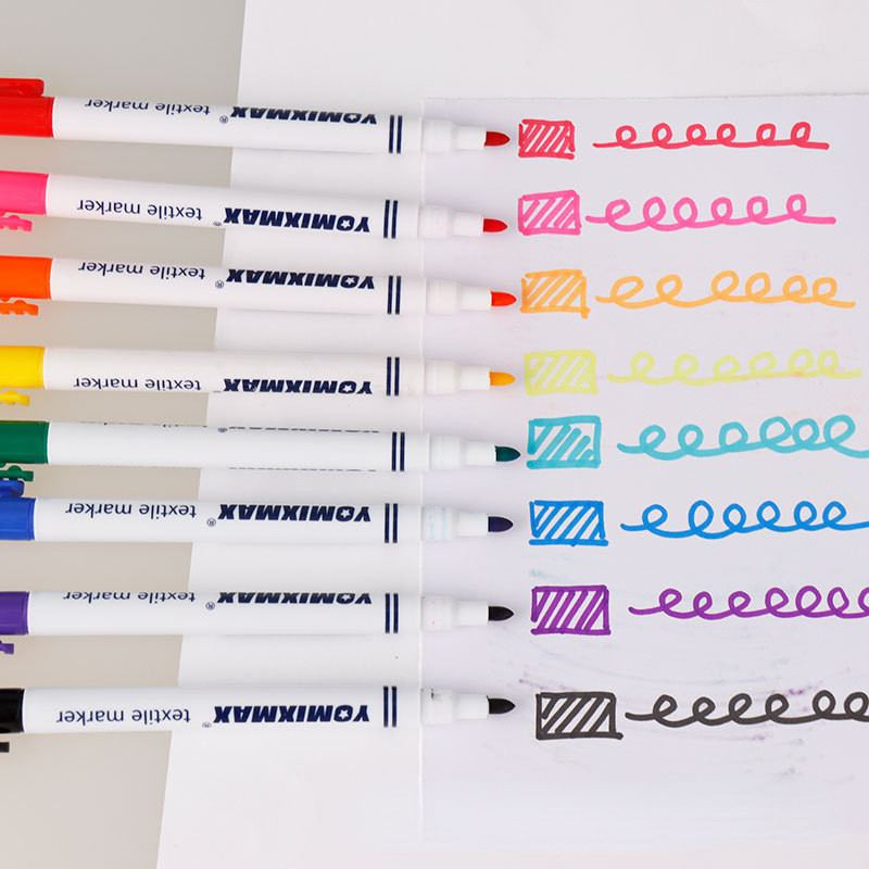 8Pcs Vodootporna trajna boja Tekstilna olovka za majice Obuća Odjeća Drvo Kamen DIY Art Graffiti Crtanje Slika