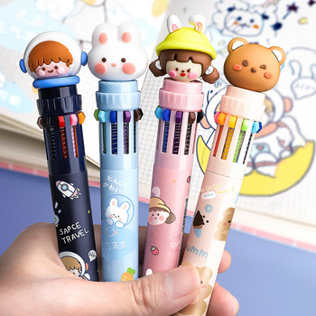 10 Χρώματα Cartoon Animal Ballpen Πολύχρωμο στυλό χαριτωμένα μίνι στυλό Δώρα μαθητών Σχολικά είδη γραφής