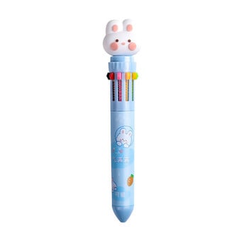 10 Χρώματα Cartoon Animal Ballpen Πολύχρωμο στυλό χαριτωμένα μίνι στυλό Δώρα μαθητών Σχολικά είδη γραφής