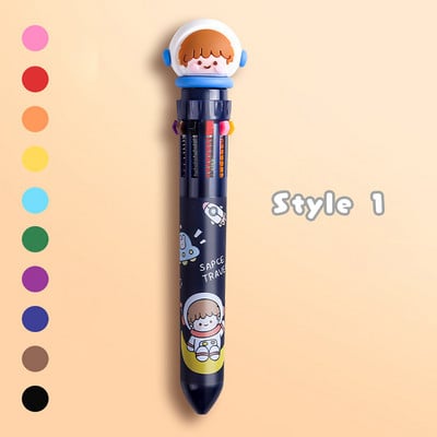 Kemijska olovka s crtanim životinjama u 10 boja Višebojna kemijska olovka Slatke mini olovke Novi darovi za učenike Uredski školski pribor za pisanje