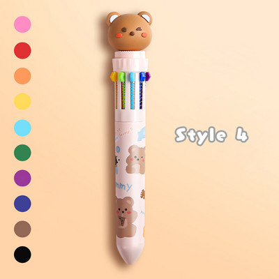 Kemijska olovka s crtanim životinjama u 10 boja Višebojna kemijska olovka Slatke mini olovke Novi darovi za učenike Uredski školski pribor za pisanje