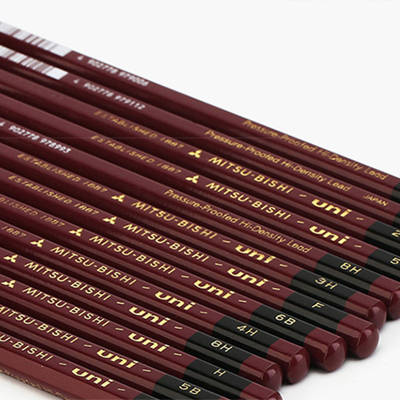 1vnt Japan UNI 1887 tapybos eskizas bandymo pieštukas kietumo bandymo pieštukas pažangus raudonos medienos bandymas rankomis dažyti studentų dažymo įrankiai