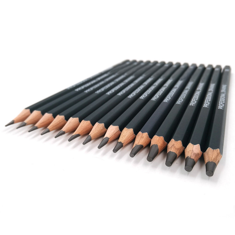 14Pcs/paket Olovka za crtanje Ultra Fine Line Marker Tinta Crna Olovka za crtanje 6H 4H 2H HB B 2B 3B 4 B 5B 6B 7B 8B 10B 12B Olovka za crtanje