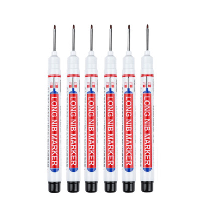 6 komada bijele olovke za označavanje s vrhom duge 20 mm, uljane duboke rupe, ukrasna pločica za obradu drveta, višenamjenska za kameno drvo, metal, staklo