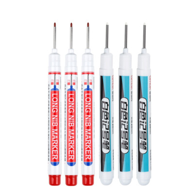 6 komada bijele olovke za označavanje s vrhom duge 20 mm, uljane duboke rupe, ukrasna pločica za obradu drveta, višenamjenska za kameno drvo, metal, staklo