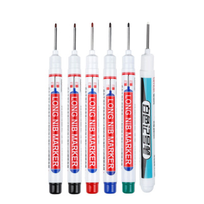 6 komada bijele olovke za označavanje s vrhom duge 20 mm, uljane duboke rupe, ukrasna pločica za obradu drveta, višenamjenska za kameno drvo, metal, staklo