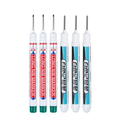 6 komada bijele olovke za označavanje s vrhom duge 20 mm, uljane duboke rupe, ukrasna pločica za obradu drveta, višenamjenska za kameno drvo, metal, staklo