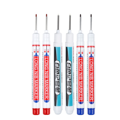 6 komada bijele olovke za označavanje s vrhom duge 20 mm, uljane duboke rupe, ukrasna pločica za obradu drveta, višenamjenska za kameno drvo, metal, staklo