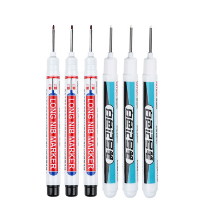 6 komada bijele olovke za označavanje s vrhom duge 20 mm, uljane duboke rupe, ukrasna pločica za obradu drveta, višenamjenska za kameno drvo, metal, staklo