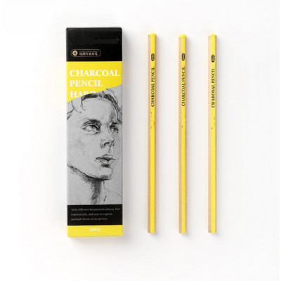 12Pcs Charcoal Soft Medium Hard Student Art Special Authentic Sketch Sketch Pen Soft Student Soft Black Charcoal Art pribor