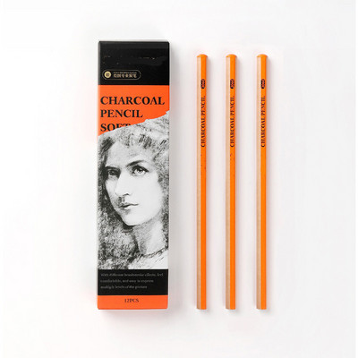 12Pcs Charcoal Soft Medium Hard Student Art Special Authentic Sketch Sketch Pen Soft Student Soft Black Charcoal Art pribor