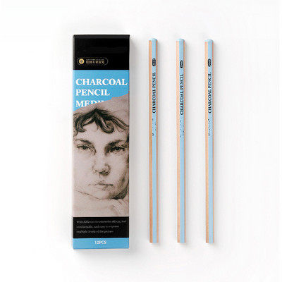 12Pcs Charcoal Soft Medium Hard Student Art Special Authentic Sketch Sketch Pen Soft Student Soft Black Charcoal Art pribor