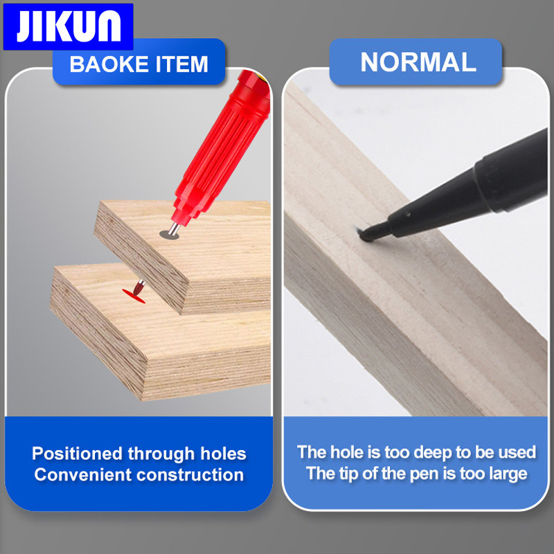 JIKUN 3kom/Set 30 mm duge glave markera Dekoracija za drvo za kupaonicu Višenamjenske markere s dubokim rupama crna/crvena/plava tinta
