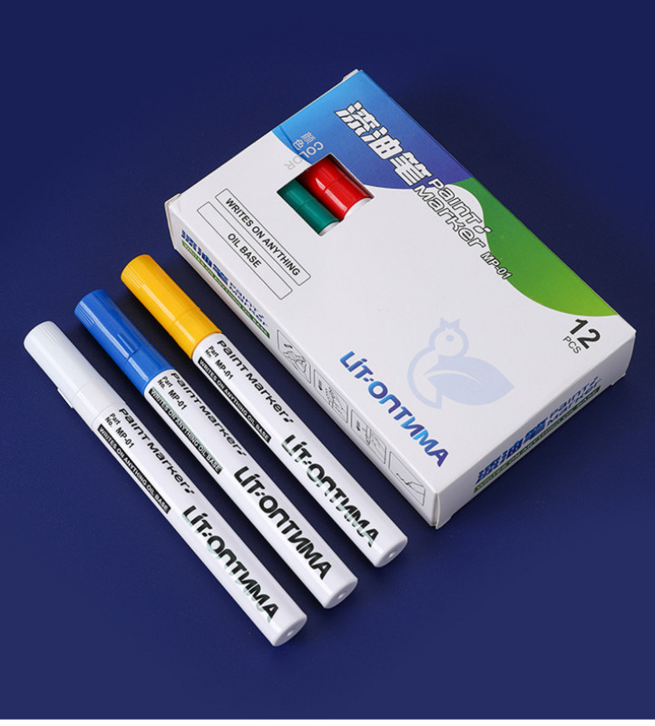 12 värvi värvilised markerid veekindlad autorehvid rehvimustri kummist metallist püsivärvi markerid pliiatsid kirjatarvete värvimistarbed