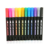 12 χρώματα/κιβώτιο ζωγραφικής διπλής γραμμής με βάση το νερό Βότσαλα Μαρκαδόρος στυλό με μελάνι από γυαλί