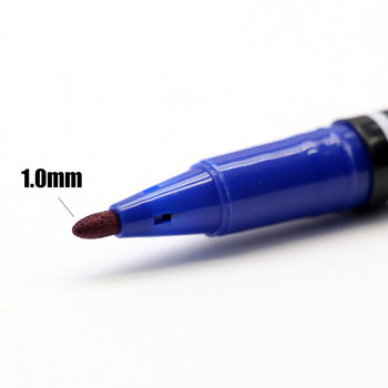 3 бр. цветни двойни накрайници 0,5/1 mm бързосъхнещи перманентни маркери за табели за тъкани Метално качество fineliner за рисуване Маркери за гуми