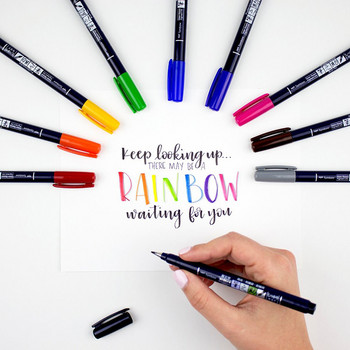 Tombow Brush στυλό μαρκαδόρος στυλό γραφής Σχέδιο καλλιγραφίας Στυλό τέχνης Σχολικό γραφείο Χαριτωμένα χαρτικά 10 διαθέσιμα χρώματα